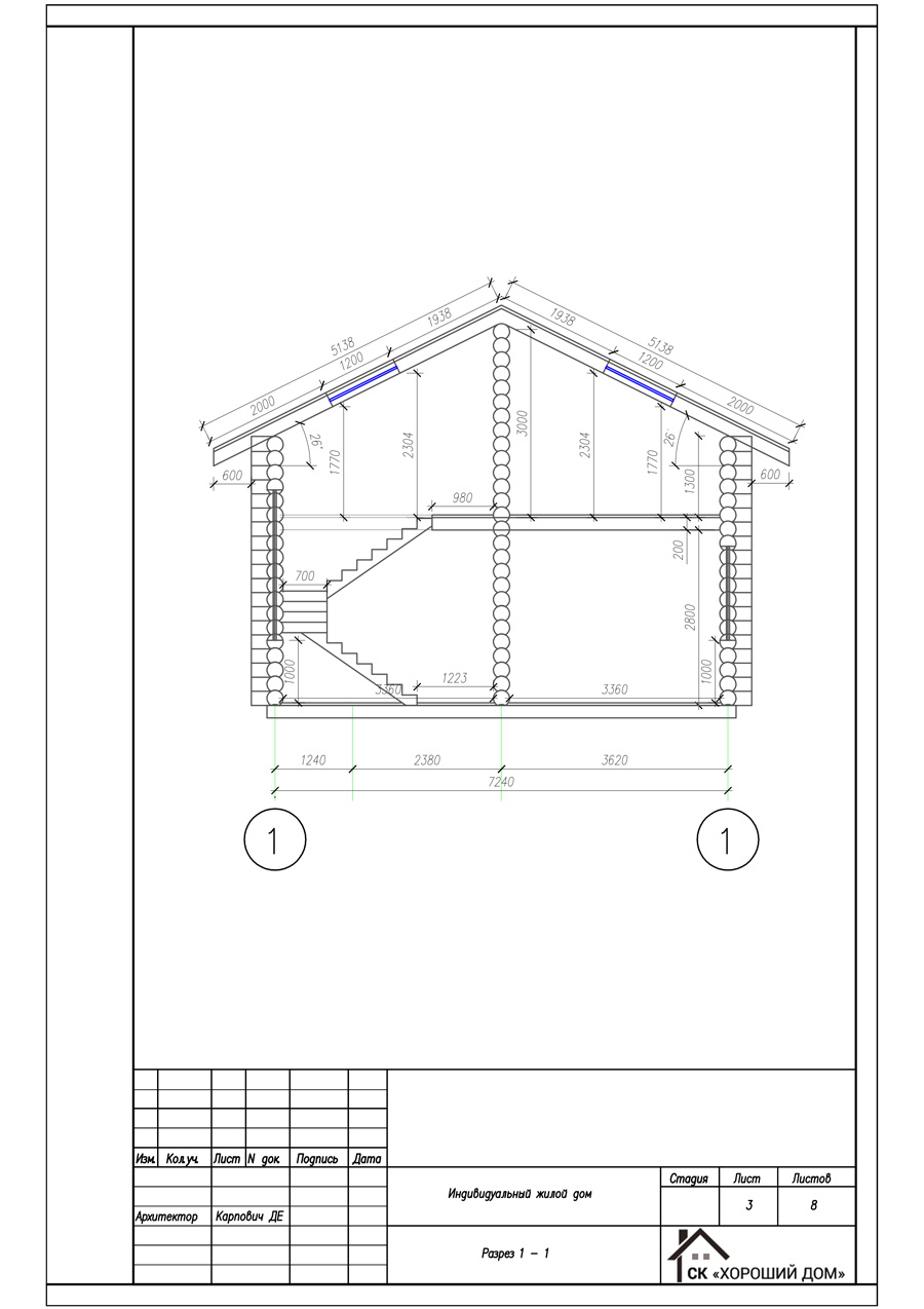 Проект двухэтажного дома 8х8 - 100 м2